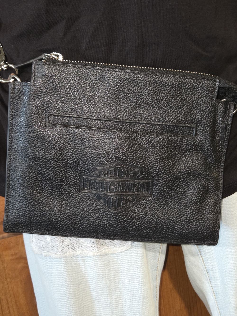 Harley-Davidson Black Leather Belt Bag